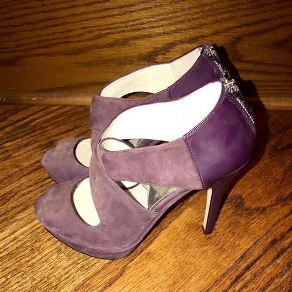 michael kors heels purple